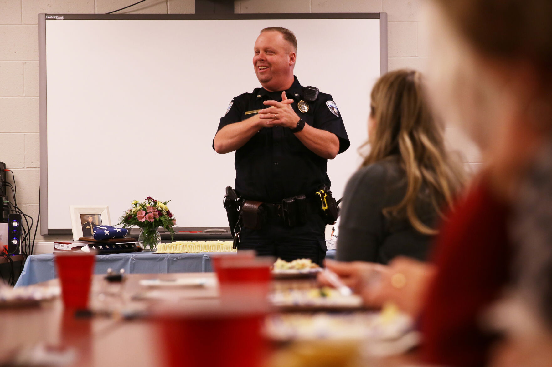 Former Police Chief Jason Carder thanks everyone